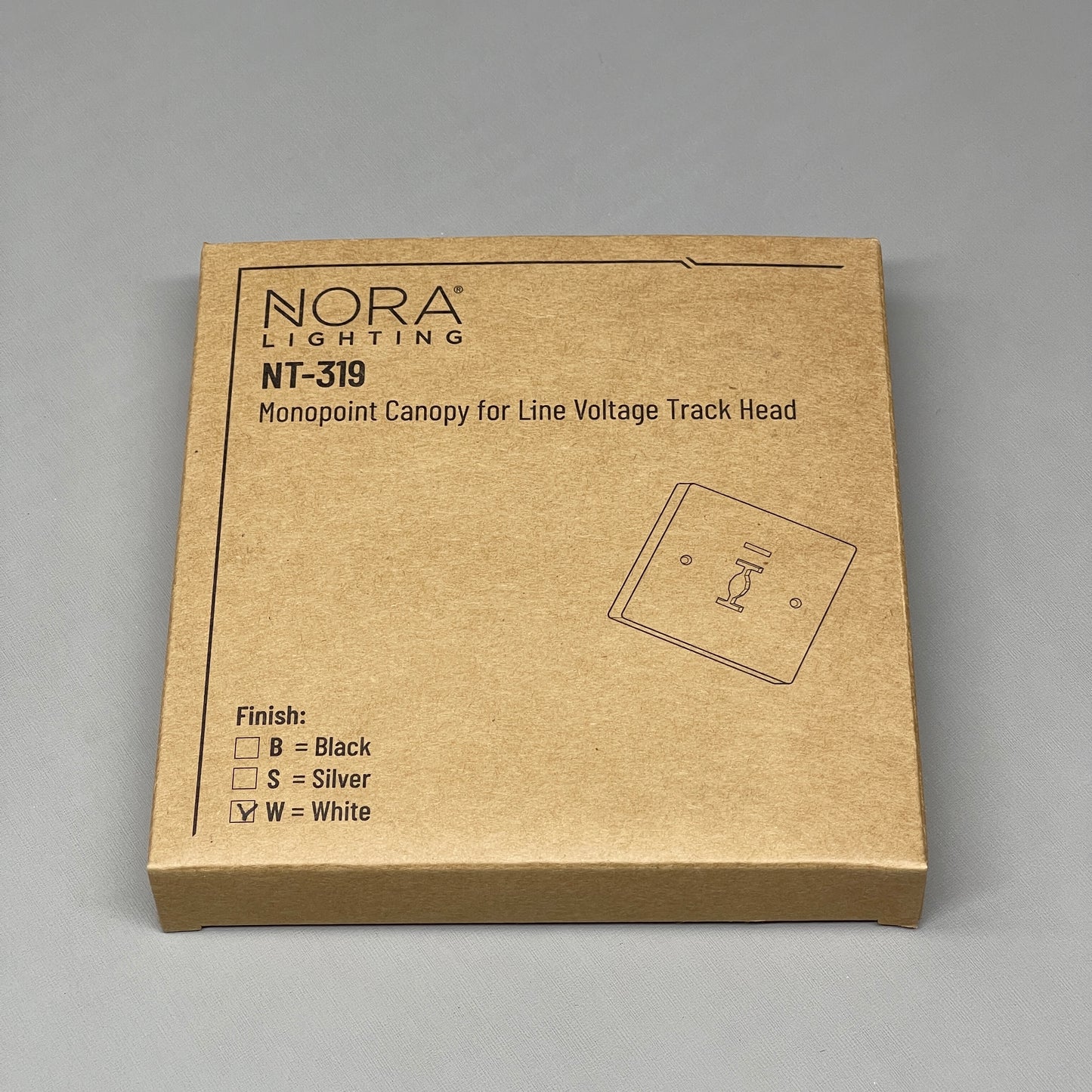 NORA LIGHTING Monopoint Canopy Power Feeder For Track Head White NT-319 (New)