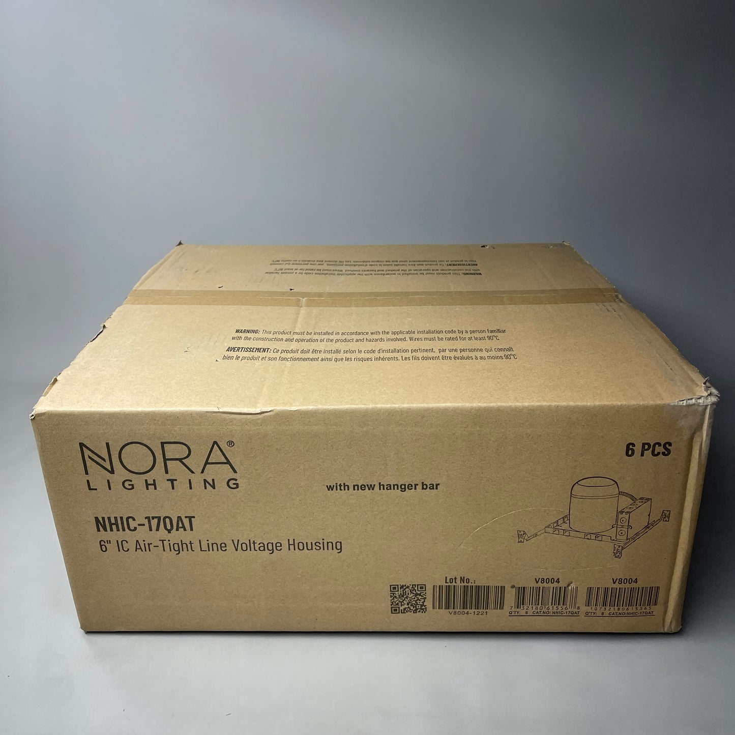 NORA LIGHTING 6" Recessed Can 6-PACK w/ Insulated LV Housing 6" NHIC-17QAT (New)