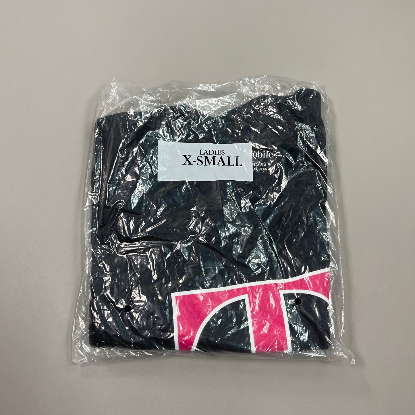 T-MOBILE Tee Shirt Short Sleeve Women's Sz XS Black/Pink Cotton Poly (New)