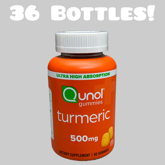 ZA@ QUNOL Turmeric Gummy Dietary Supplements 500 mg 36-PK! BB 05/25 A