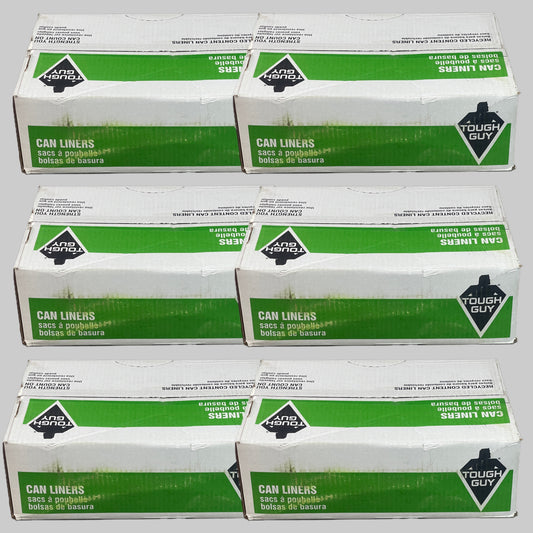 ZA@ TOUGH GUY Recycled Plastic Trash Bags 3,000 count 24" W x 32" H (12 to 16 gal) Clear (New)