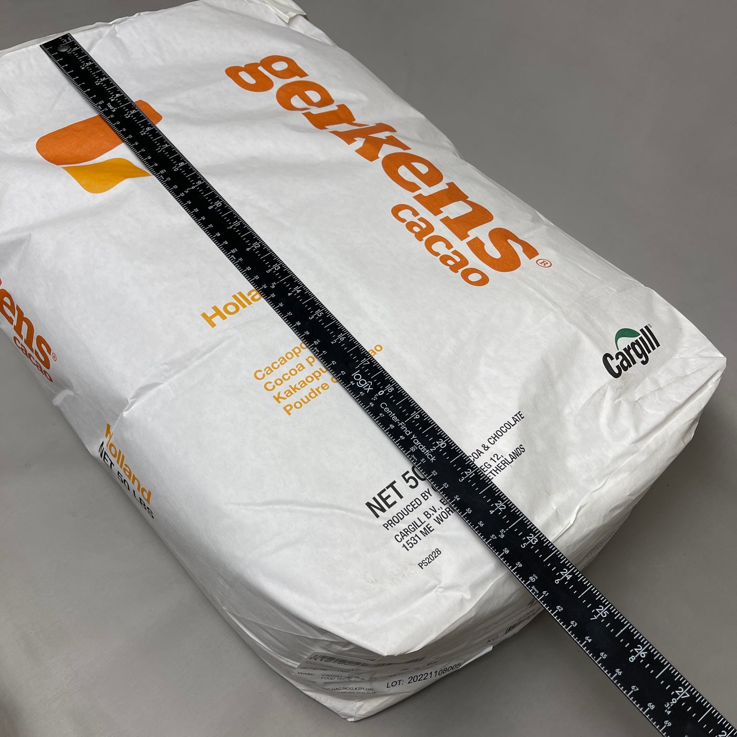 ZA@ GERKENS (50 LBS) Cacao Russet Plus 10/12% Dutched Cocoa Powder BB 12/24 MSRP $250 (New)