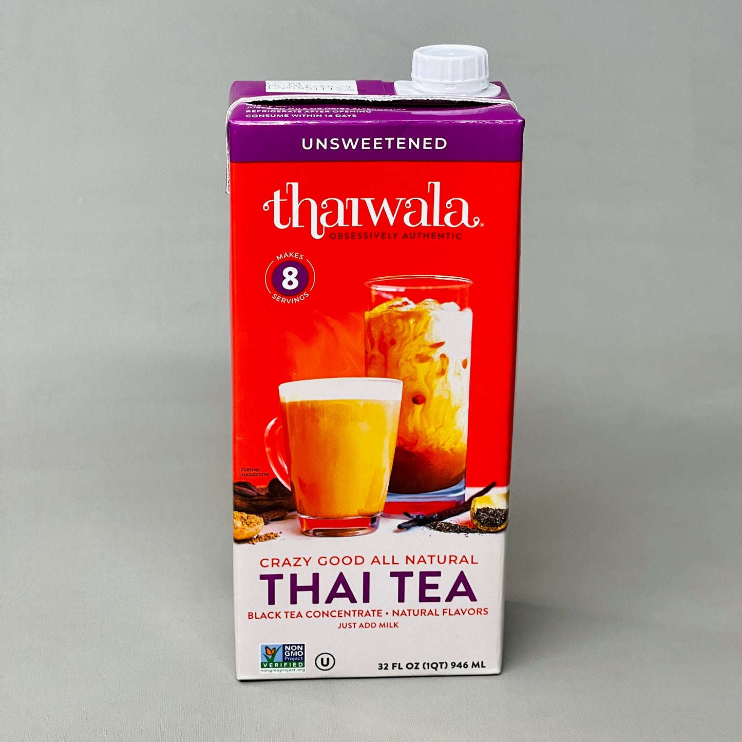 ZA@ THAIWALA 6 Pack Of All Natural Thai Tea Black Tea Concentrate 32 FL OZ 10/23 I