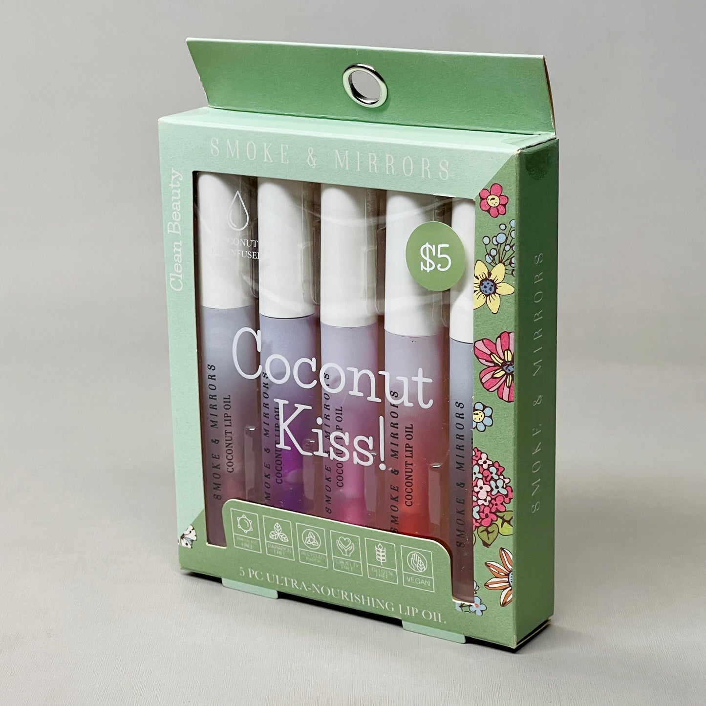 z@ SMOKE & MIRRORS 3 Pack Of Coconut Kiss 5 PC Ultra-Nourishing Lip Oil 02/24 (New) H