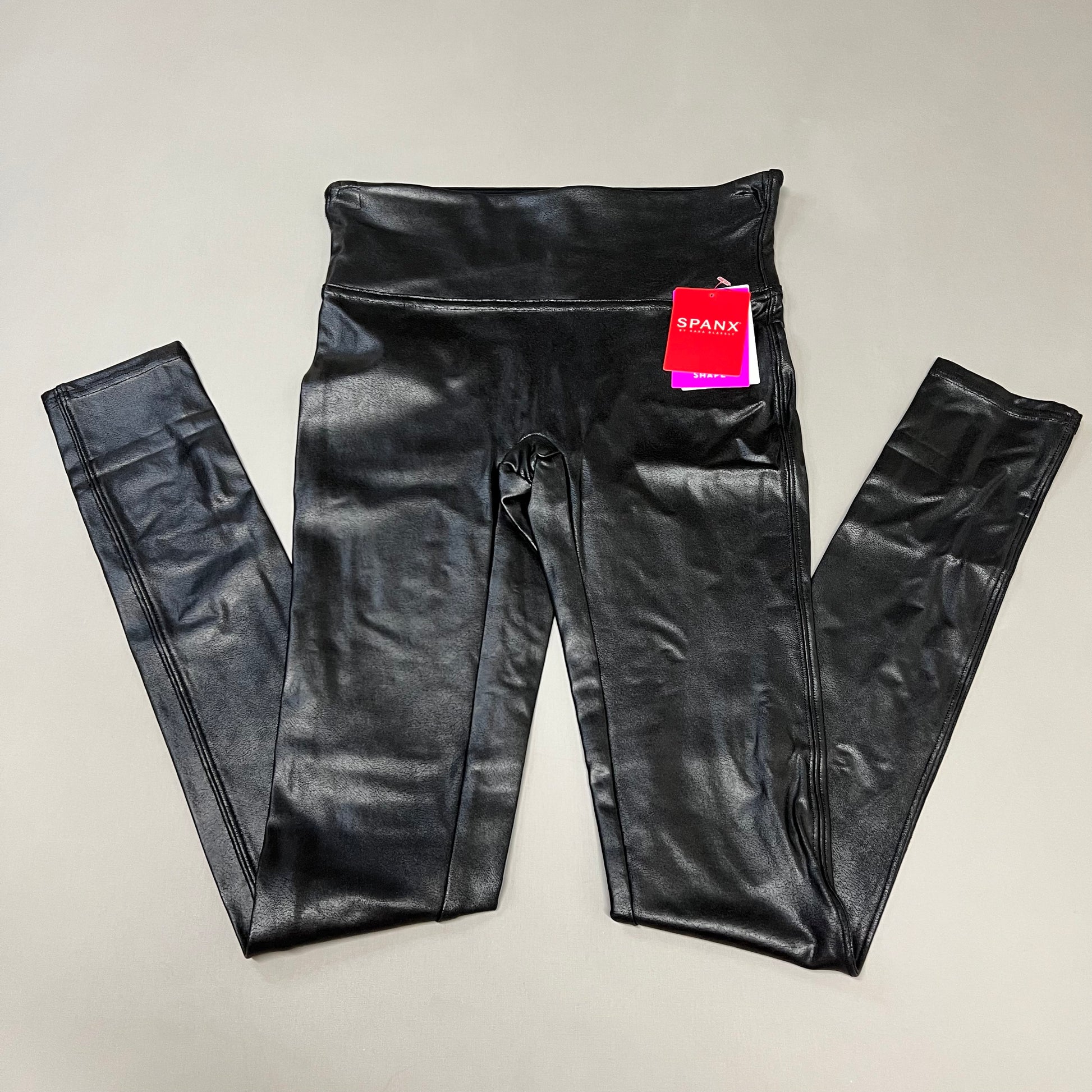 SPANX Women's Faux Leather Leggings 2437, Black, Medium at  Women's  Clothing store
