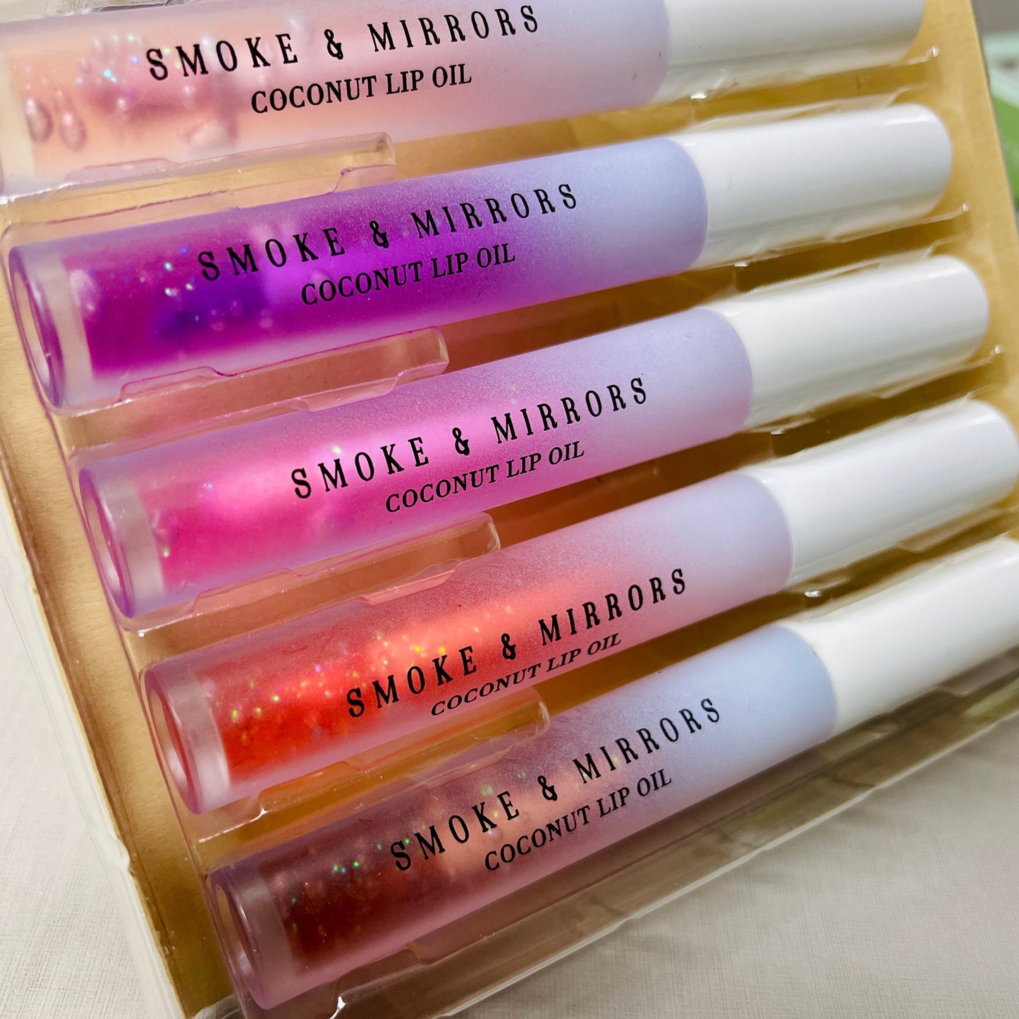 ZA@ SMOKE & MIRRORS 3 Pack Of Coconut Kiss 5 PC Ultra-Nourishing Lip Oil 02/24 (New) E