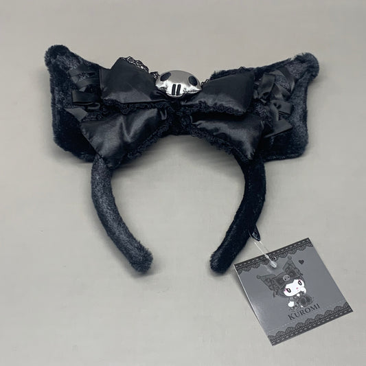 SANRIO Kuromi Ears Plush Headband Midnight Gothic Lolita Accessory Kawaii