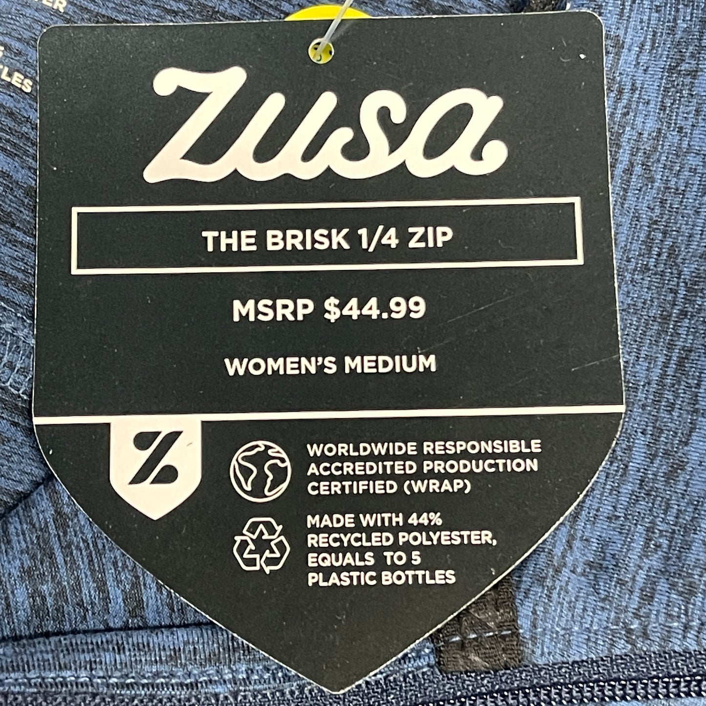 ZUSA Pull Over Shirt Long Sleeve Brisk Quarter Zip Women's Sz M Navy Heather (New)