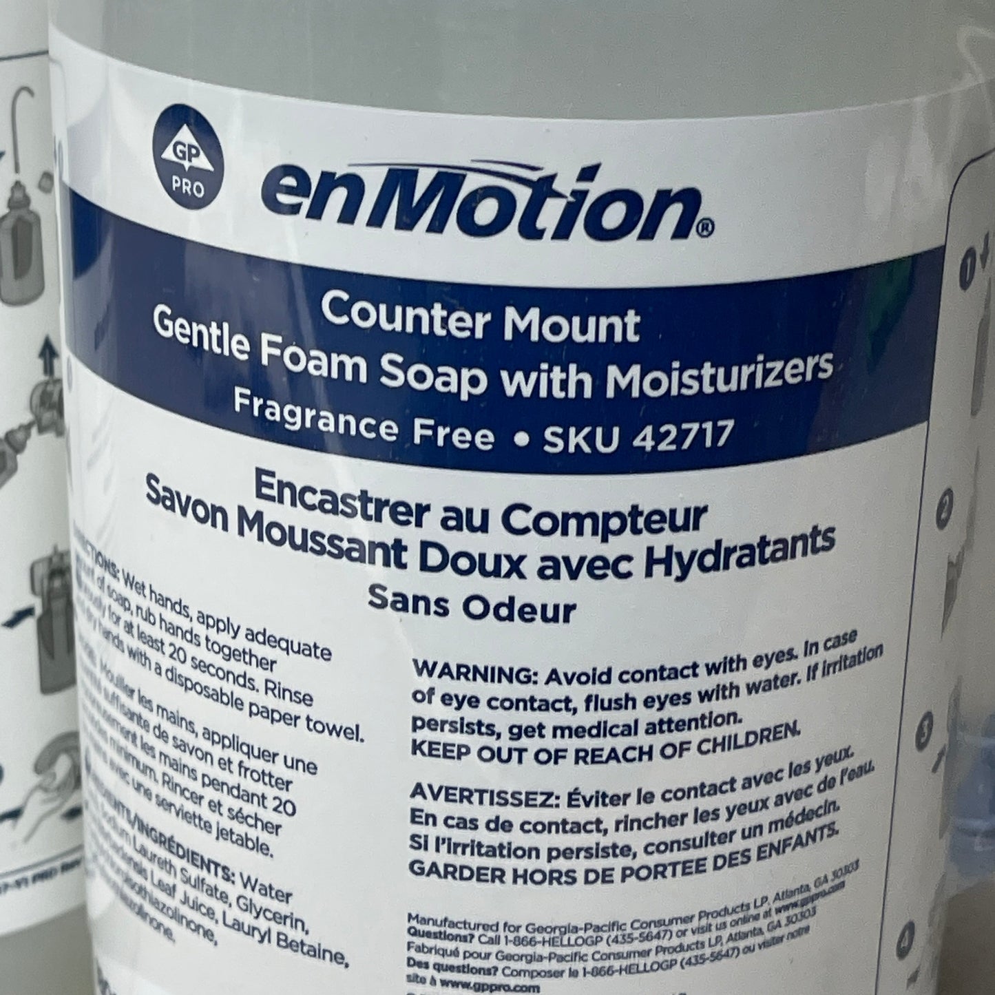 GEORGIA PACIFIC enMotion 6 Bottles of Counter Mount Gentle Foam Soap w/ Moisturizer 1800 mL 42717 (New)