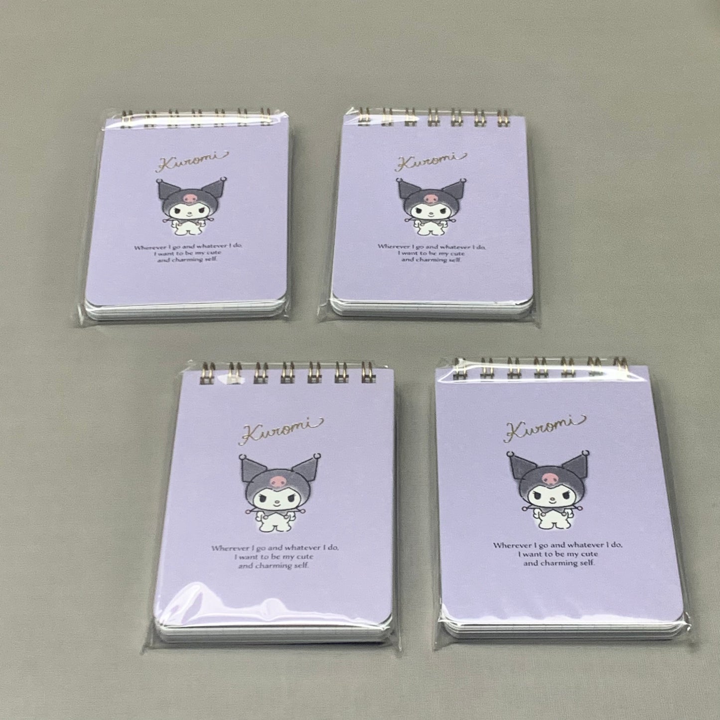SANRIO 4-PACK! (60 Sheets Per Notepad) Kuromi Spiral Memo Notepad Gridded