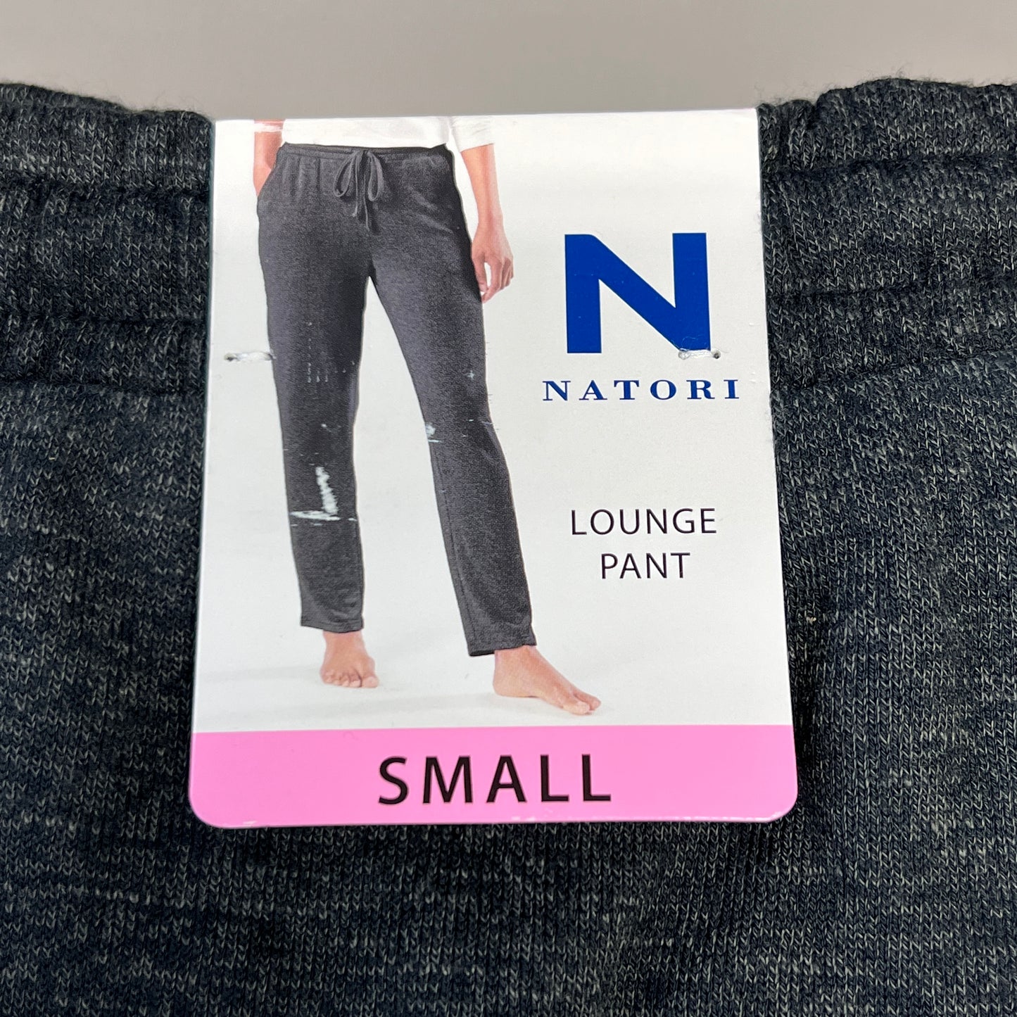 NATORI Soft Stretch Knit Lounge Pant Ankle Length Women's Sz S Heather Black NC7208Y (New)