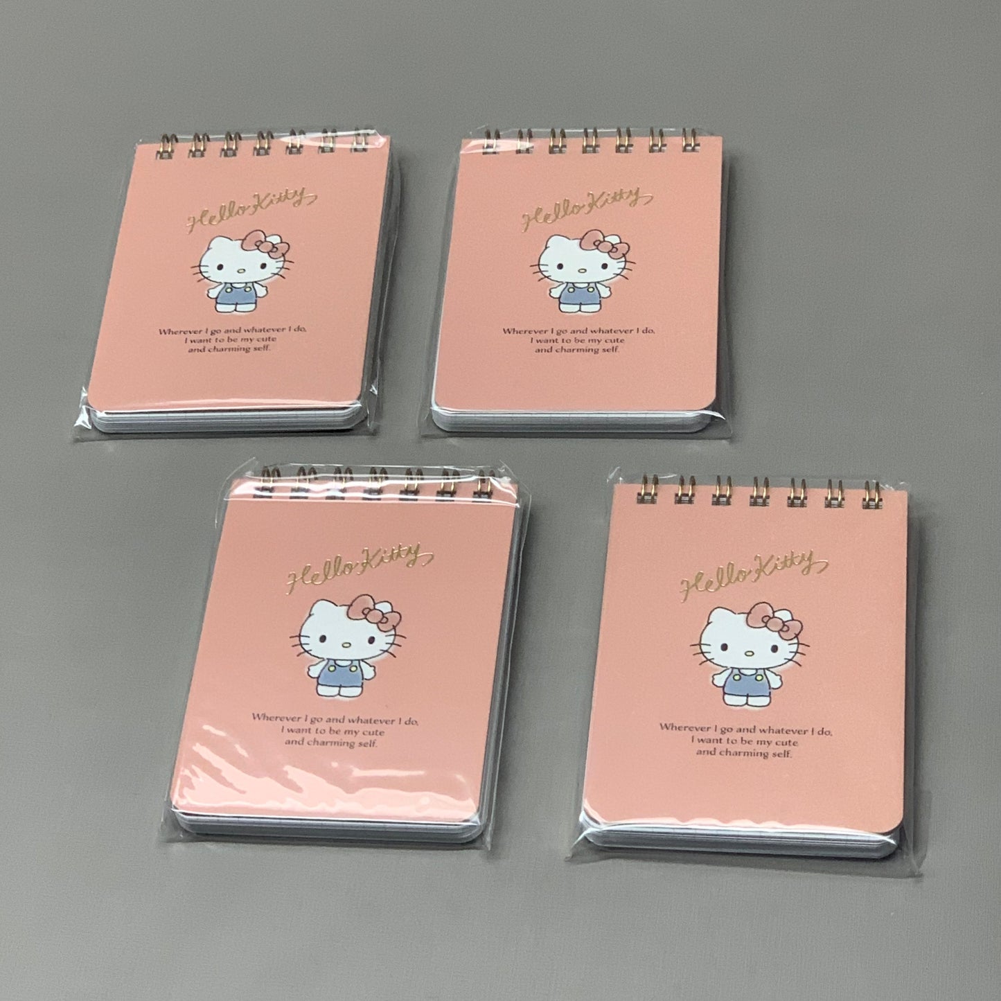SANRIO 4 PACK! (60 Sheets Per Notepad) Hello Kitty Spiral Memo Notepad Gridded