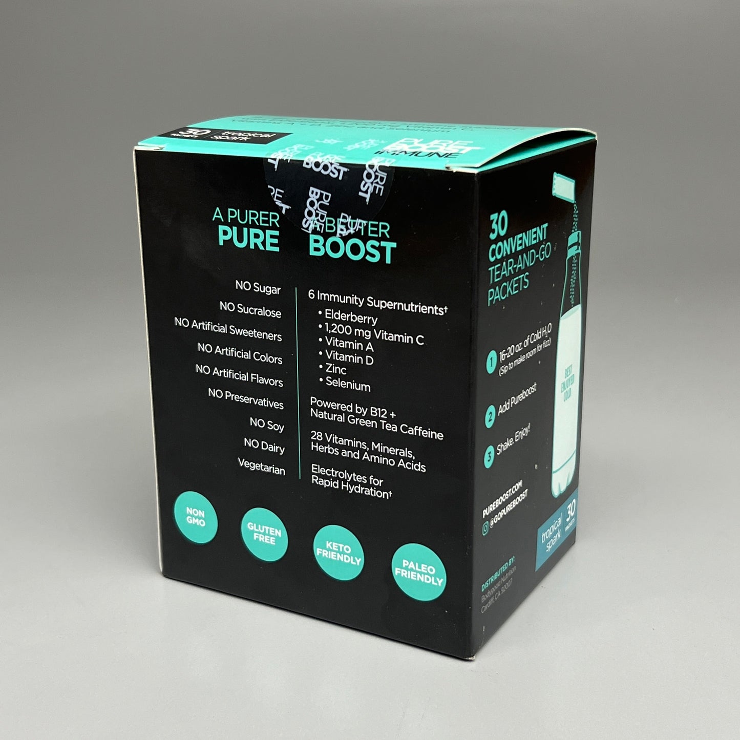 ZA@ PUREBOOST IMMUNE Antioxidant Energy Mix 30 Packets Tropical Spark 06/24 A