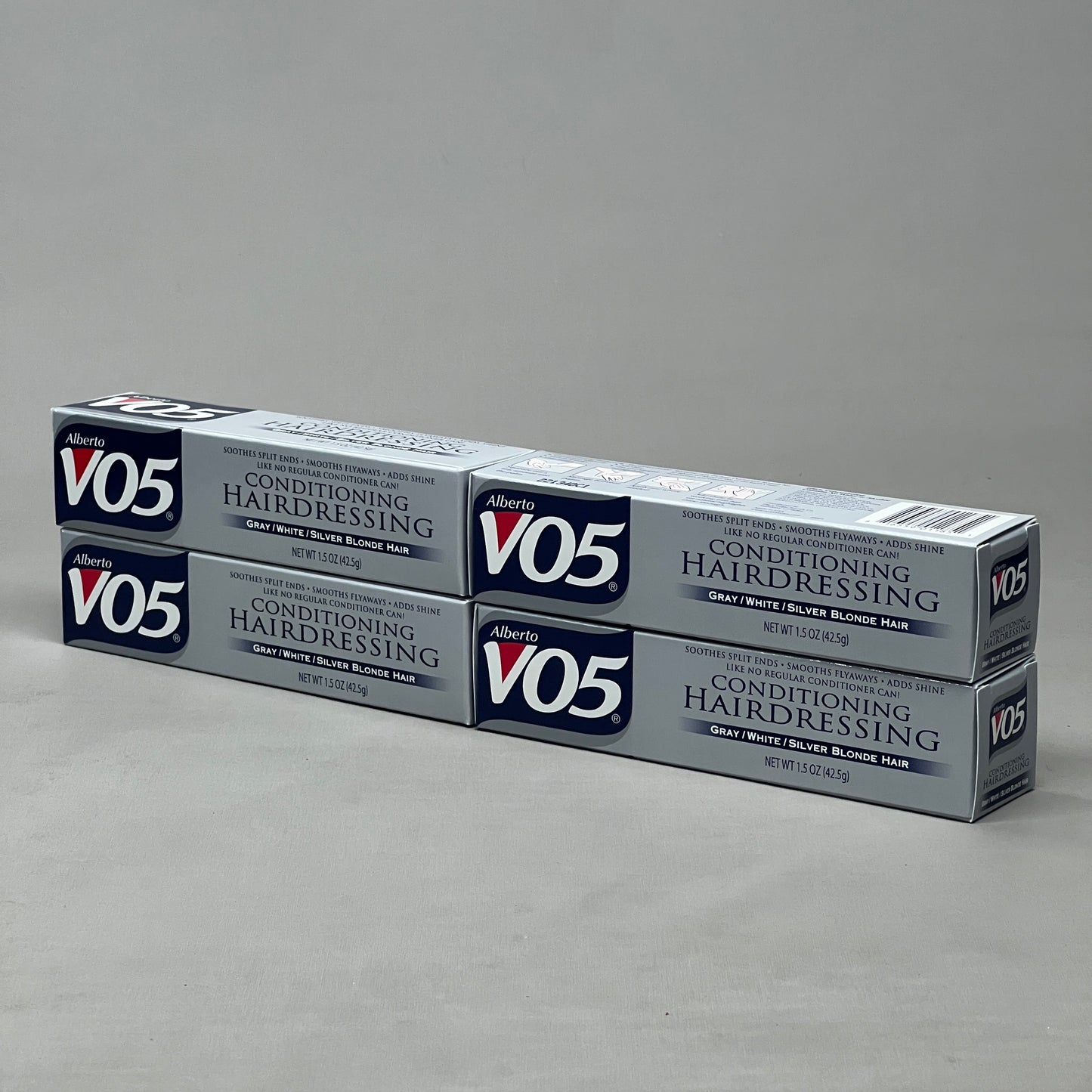 ALBERTO Vo5 Conditioning Hairdressing 4-PACK! Gray/White/Silver Blonde Hair 1.5 oz (New)