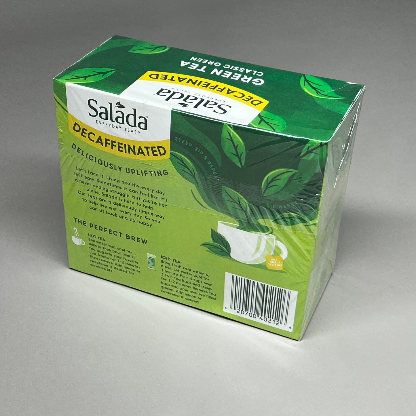ZA@ SALADA Decaffeinated Classic Green Tea 40 Count Bags BB Dec 2023 (AS-IS) F