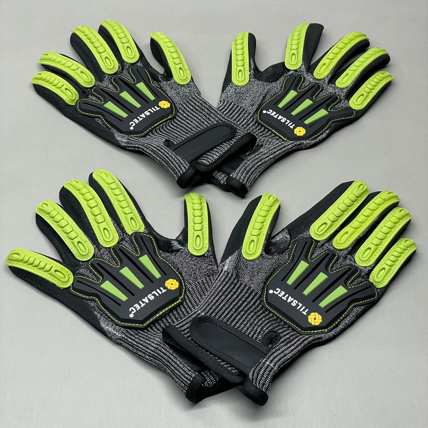 TILSATEC 2-PACK Cut & Puncture Resistant Gloves Sz XL Gray/Green