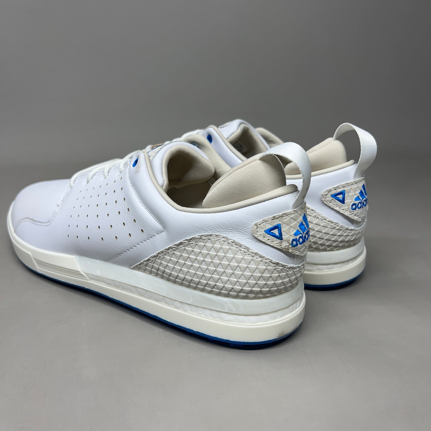 ADIDAS Flopshot Golf Shoes Waterproof Leather Men's Sz 10.5 White / Gold / Blue GV9668 (New)