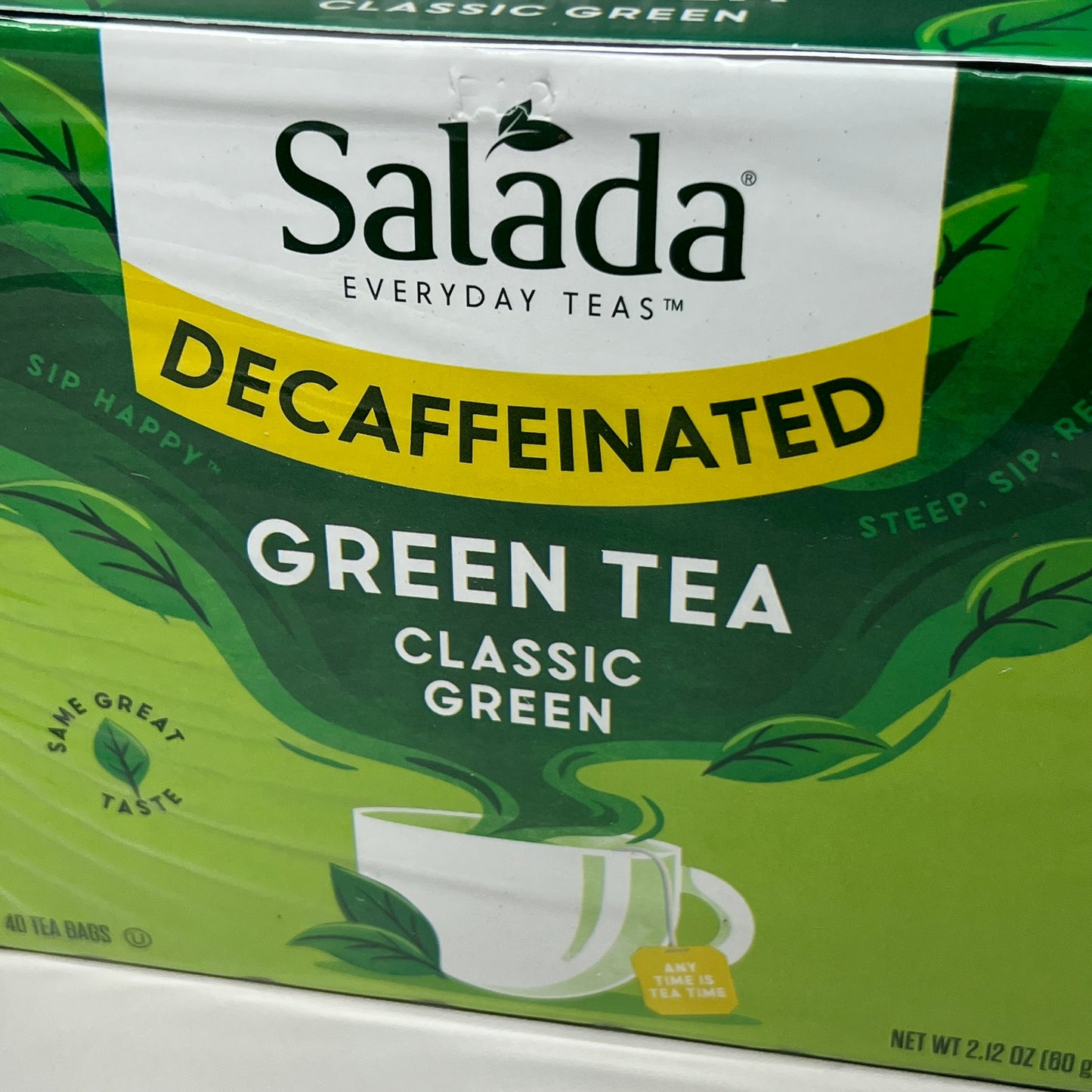 ZA@ SALADA Decaffeinated Classic Green Tea 40 Count Bags BB Dec 2023 (AS-IS) G