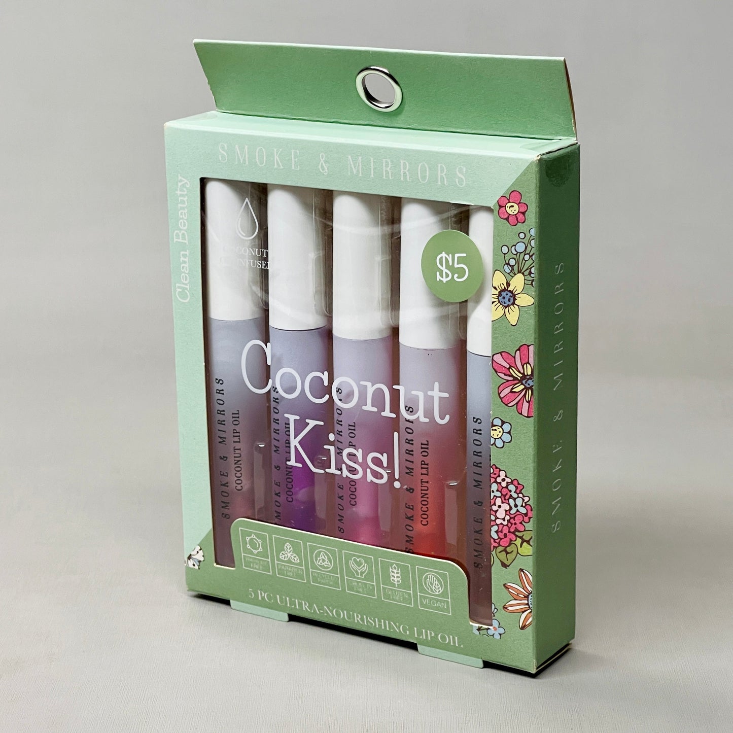 z@ SMOKE & MIRRORS 3 Pack Of Coconut Kiss 5 PC Ultra-Nourishing Lip Oil 02/24 (New) D