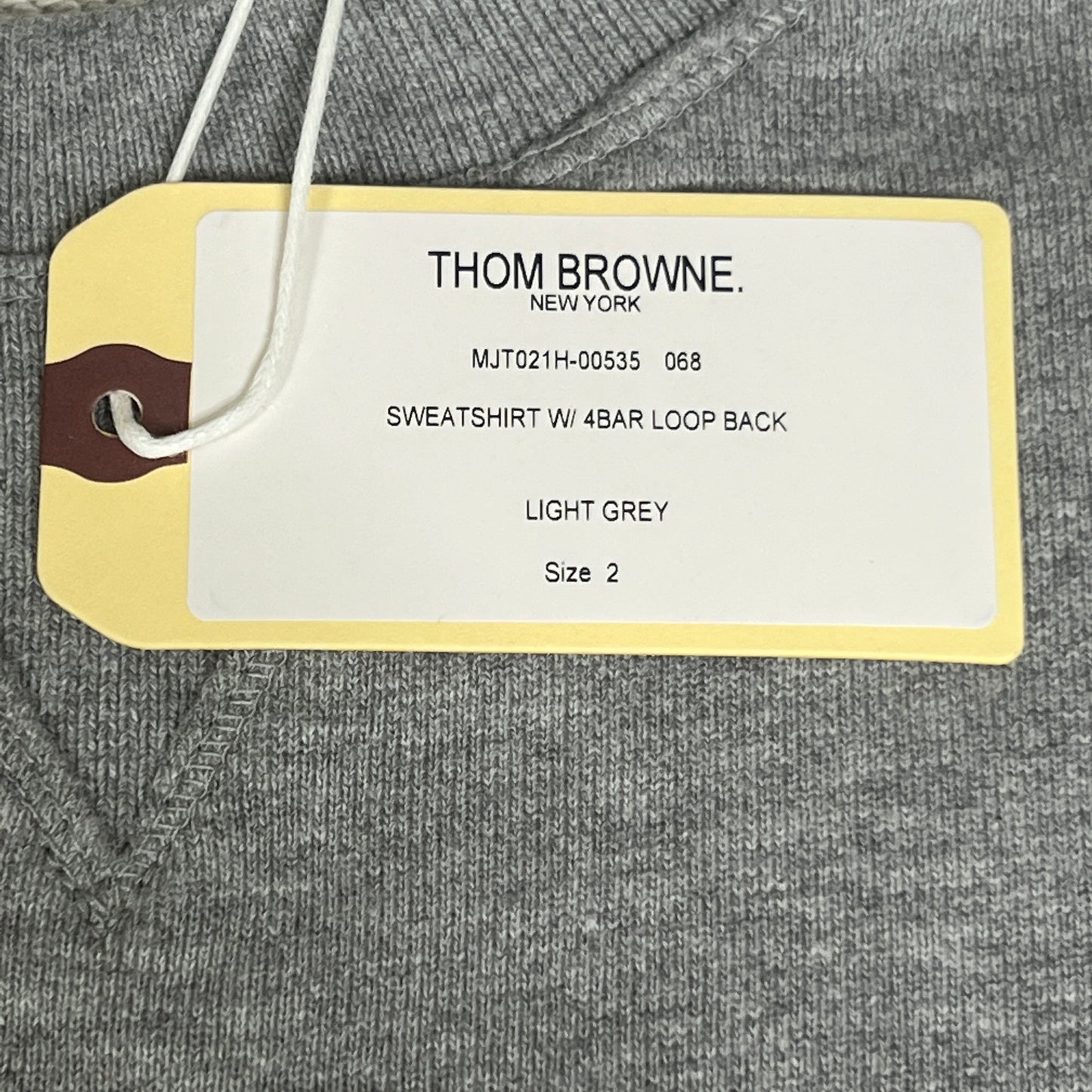 THOM BROWNE Classic Sweatshirt w/Engineered 4 Bar Sleeve in Classic Loop Back Size 2 (New)