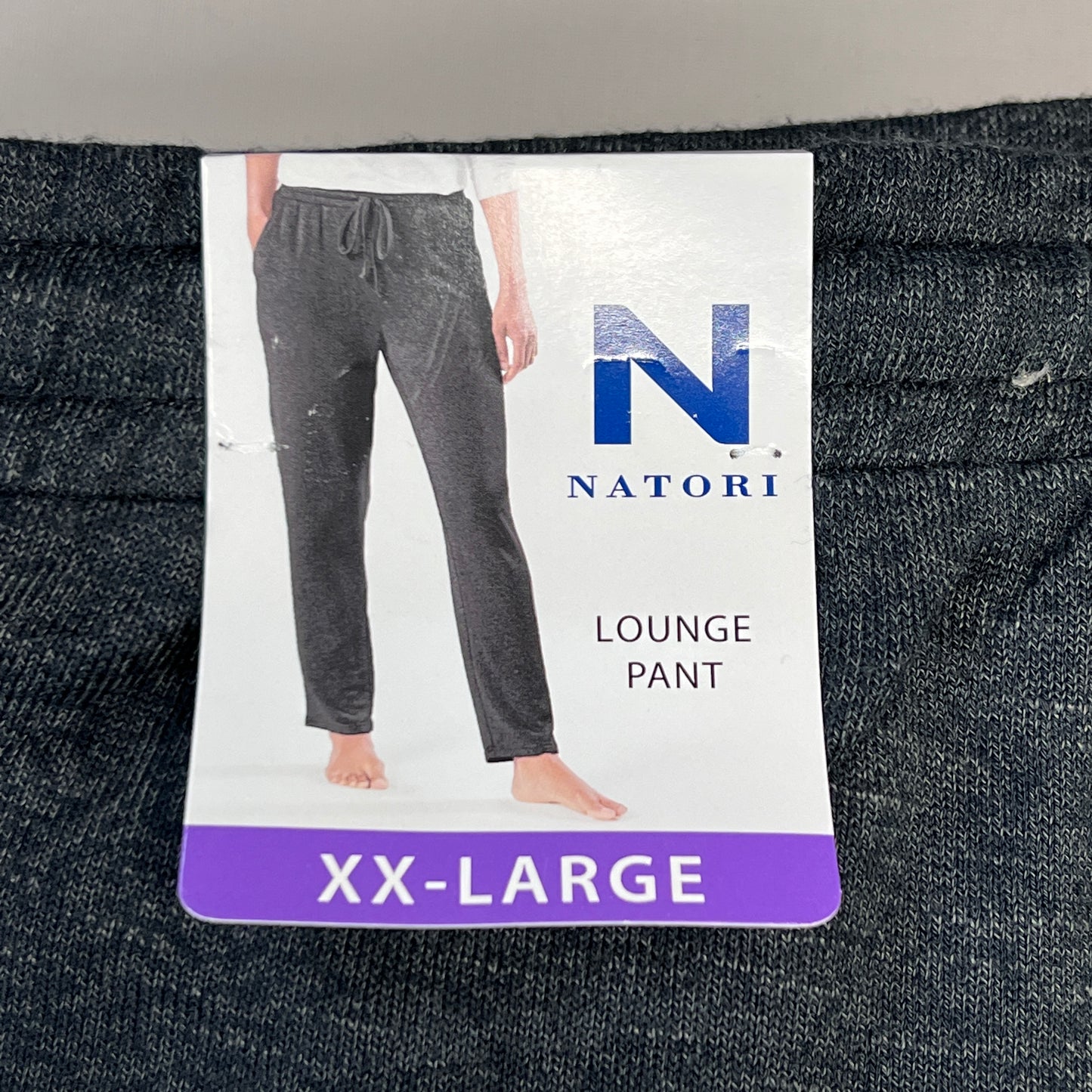 NATORI Soft Stretch Knit Lounge Pant Ankle Length Women's Sz XXL Heather Black NC7208Y (New)