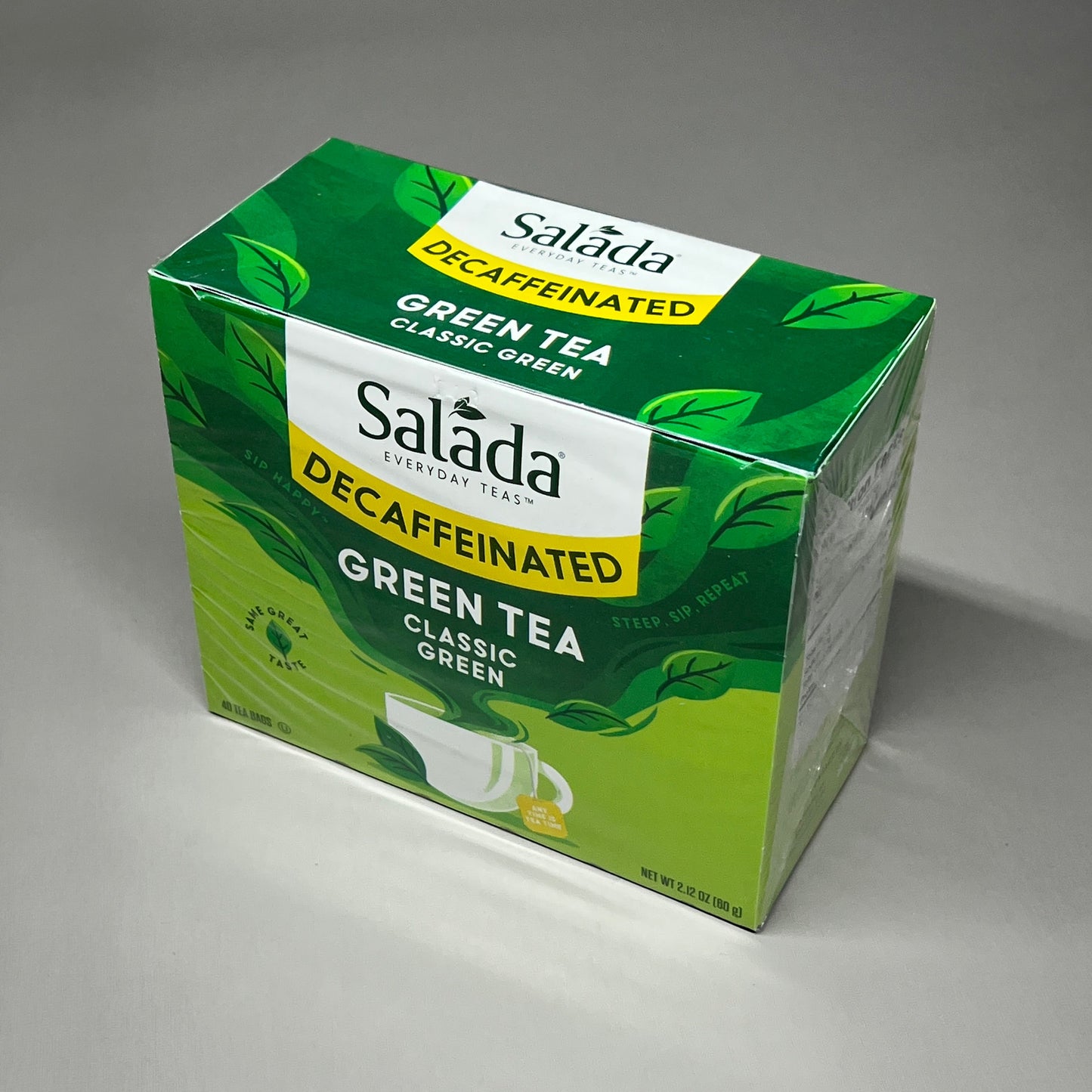 ZA@ SALADA Decaffeinated Classic Green Tea 40 Count Bags BB Dec 2023 (AS-IS) E