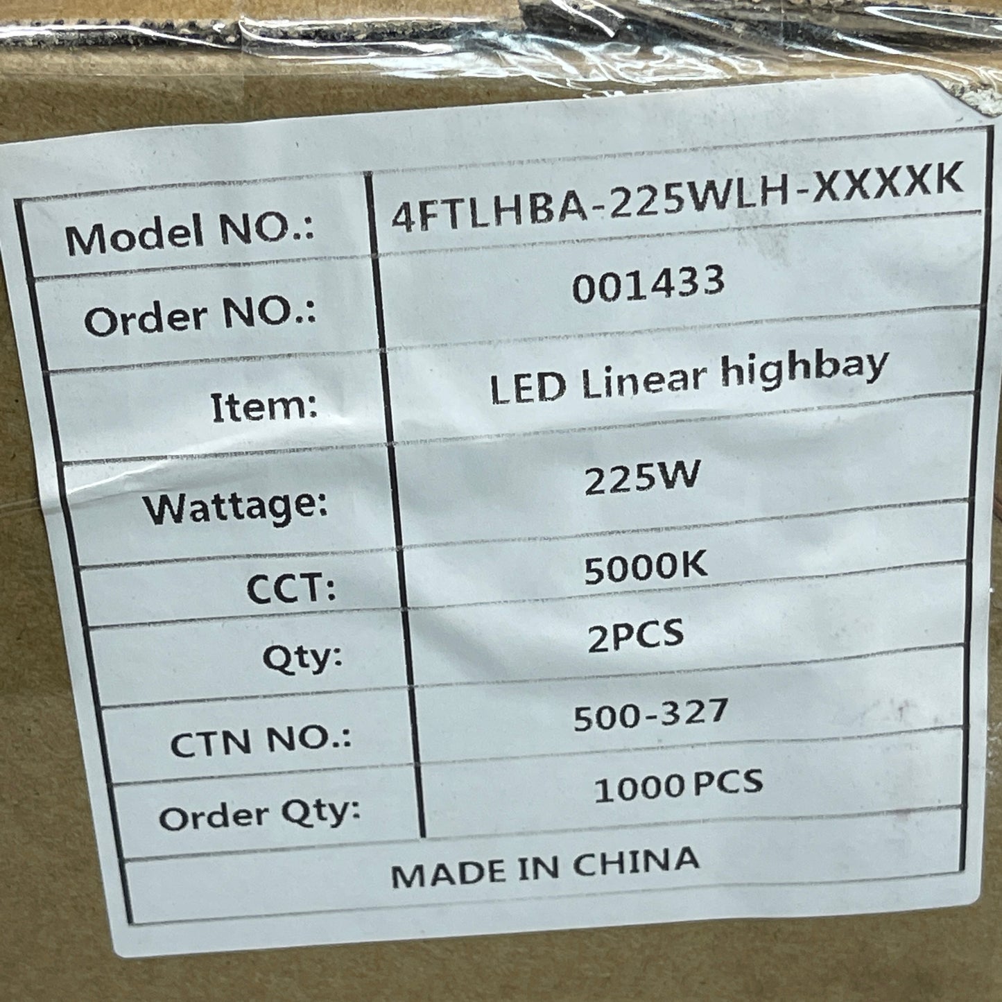 2-PACK! LED Linear High Bay Light Fixtures 225W 5000K 1' x 4' White AC100-277V 50/60Hz (New)