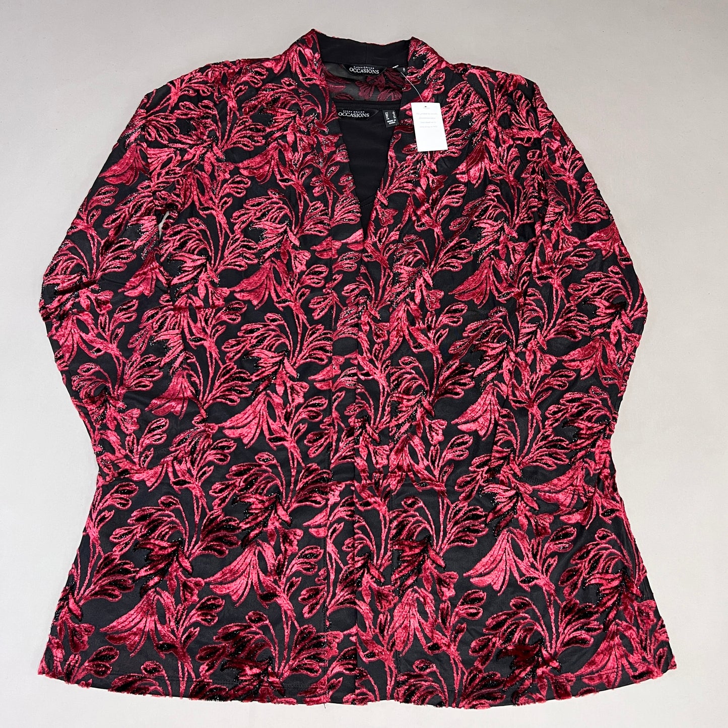 SUSAN GRAVER Knit Cardigan & Tank Set Women's Sz S Red / Black A384258E97625 (New)