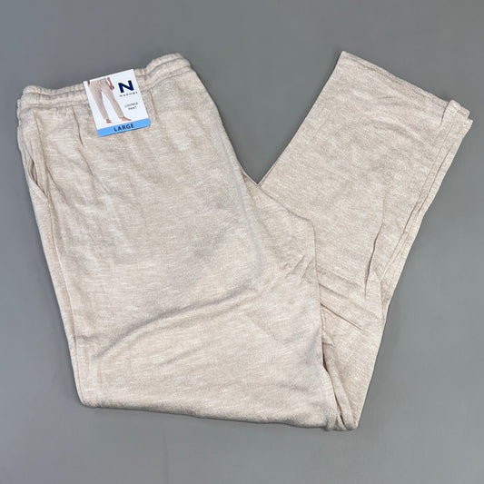 NATORI Soft Stretch Knit Lounge Pant Ankle Length Women's Sz L Heather Latte NC7208Y (New)