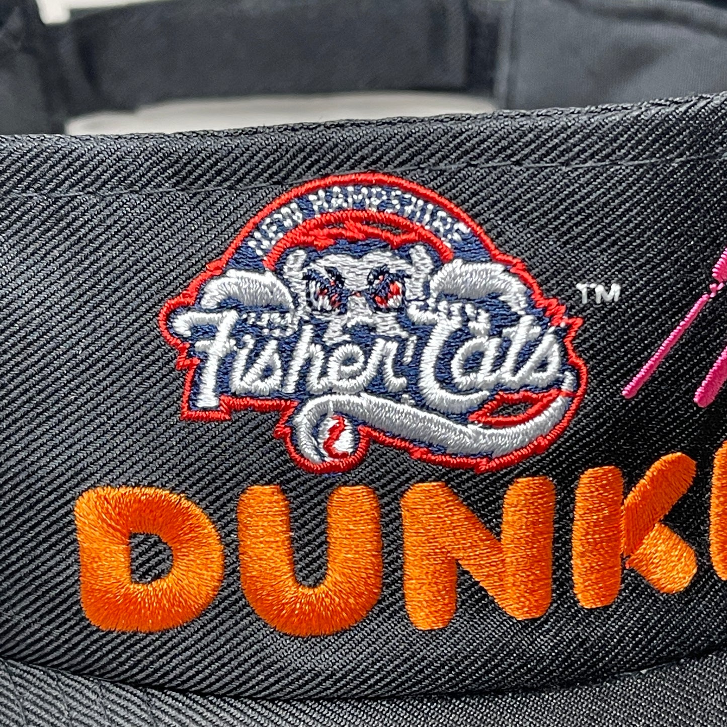 DUNKIN' DONUTS Visor Cap w/ New Hampshire FISHER CATS Logo Black (New)