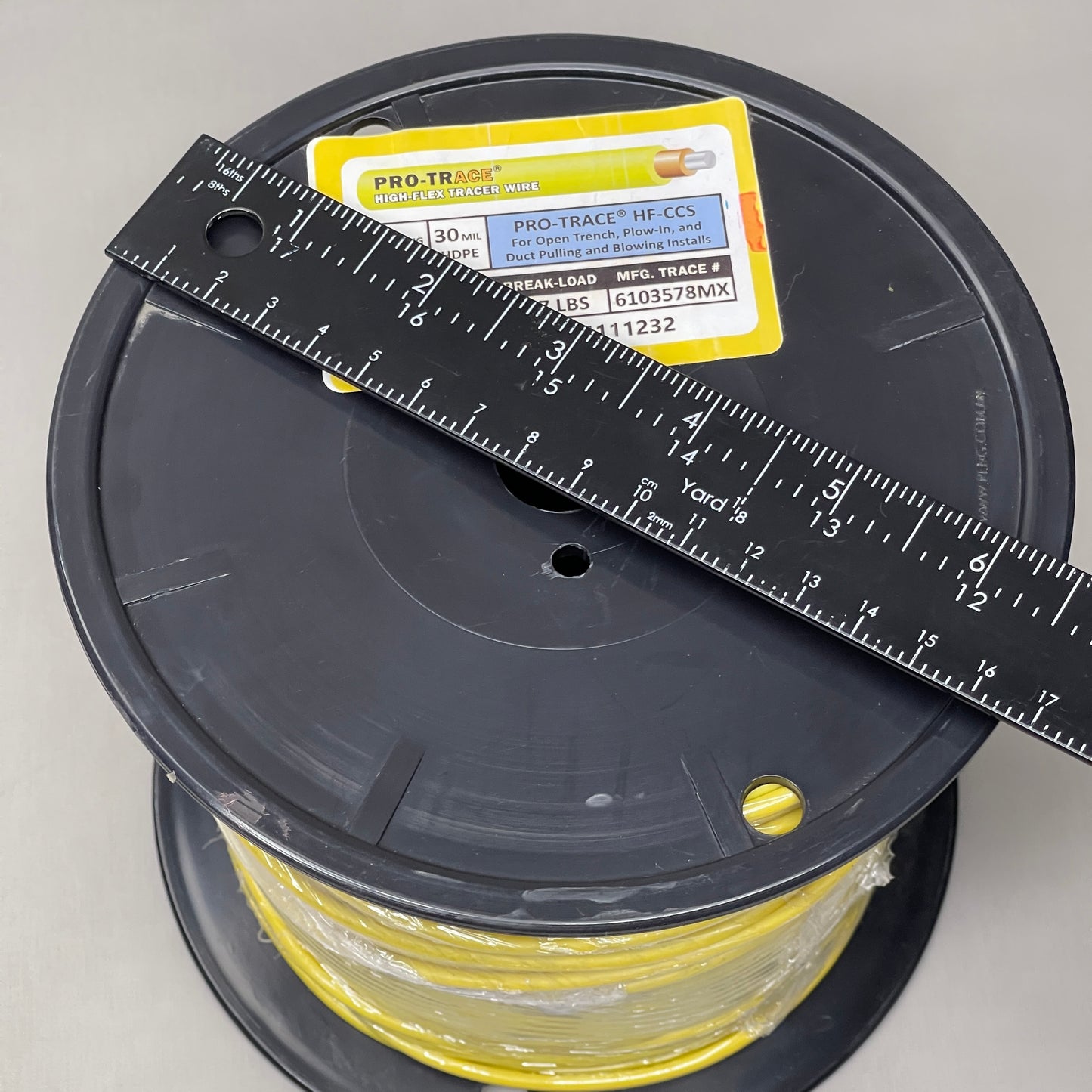 500 FT PRO TRACE HF-CCS 14 awg High Flex Tracer Wire Open Trench Yellow (New)