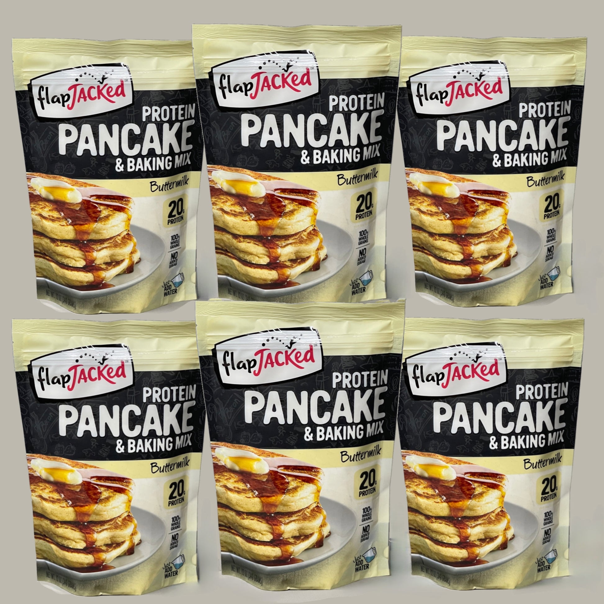 ZA@ FLAPJACKED 6 Pack of Buttermilk Protein Pancake & Baking Mix 12 oz –  PayWut