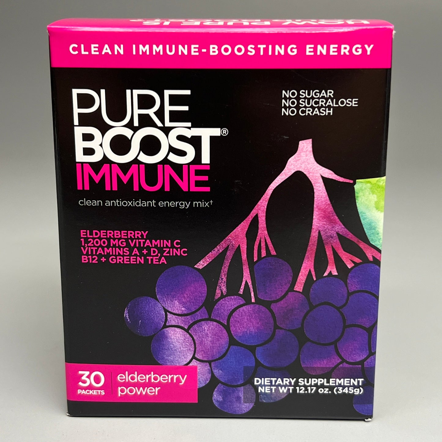 ZA@ PUREBOOST IMMUNE Antioxidant Energy Mix 30 Packets Elderberry Power 04/24 (New) A