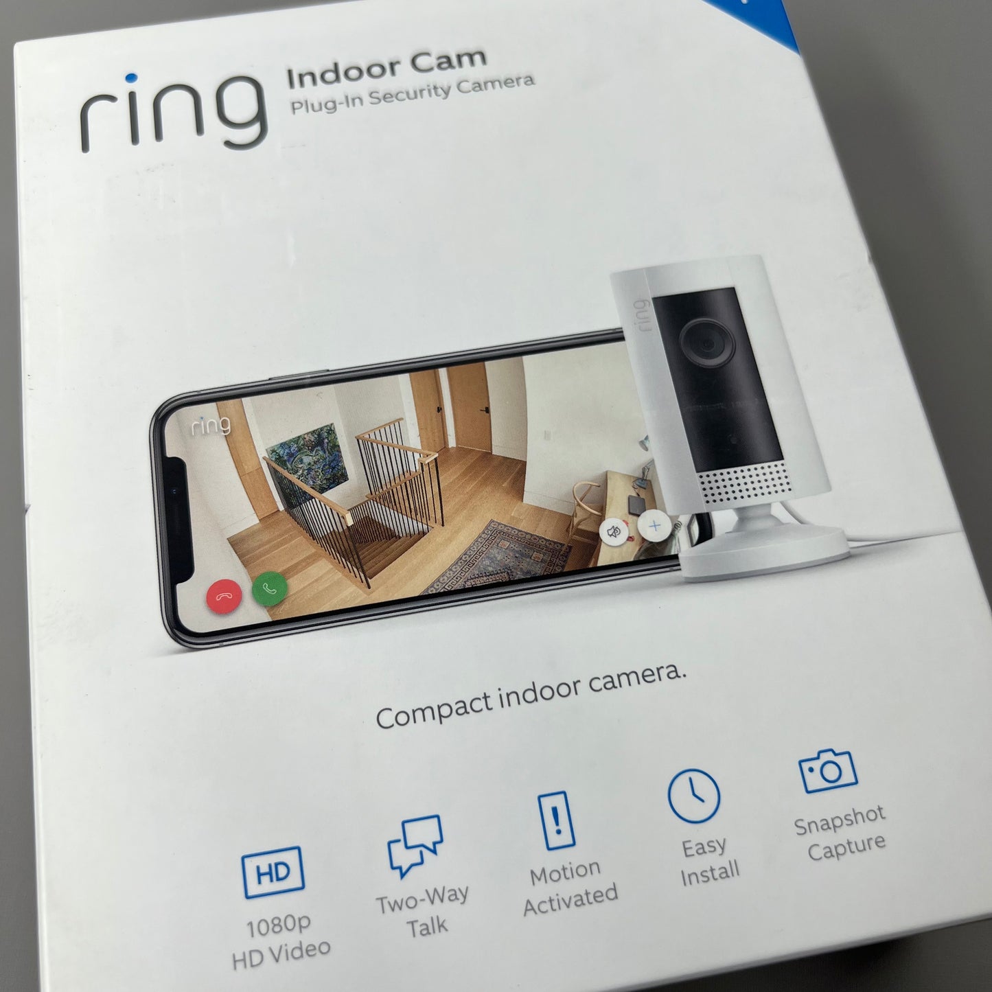 RING Indoor Cam 1080P WiFi Plug-In Security Camera 8SN1S9-WEN0 (Pre-Owned)