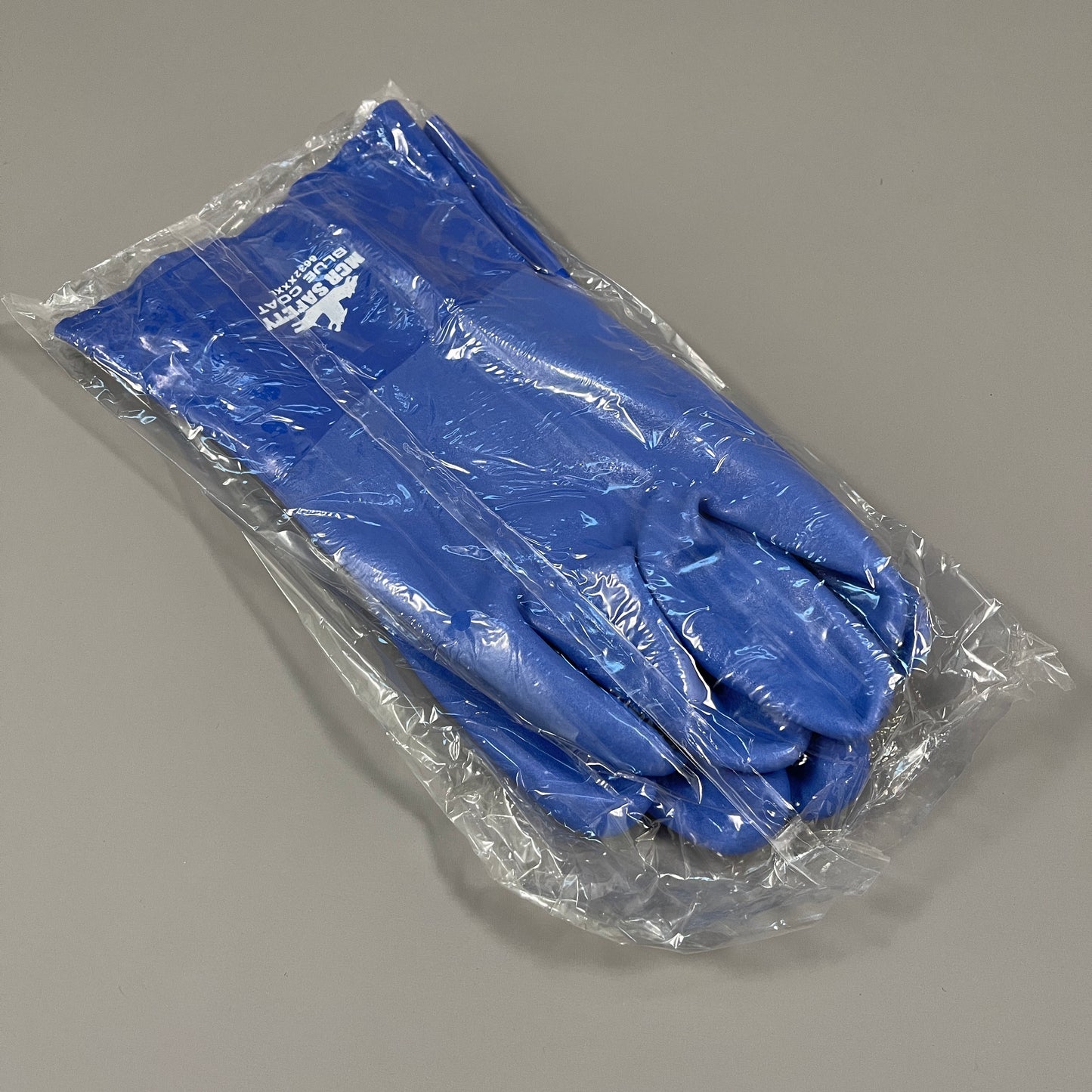 MCR SAFETY Blue Coat Work Gloves PVC Coated Triple Dipped Sz 3XL Blue (New)