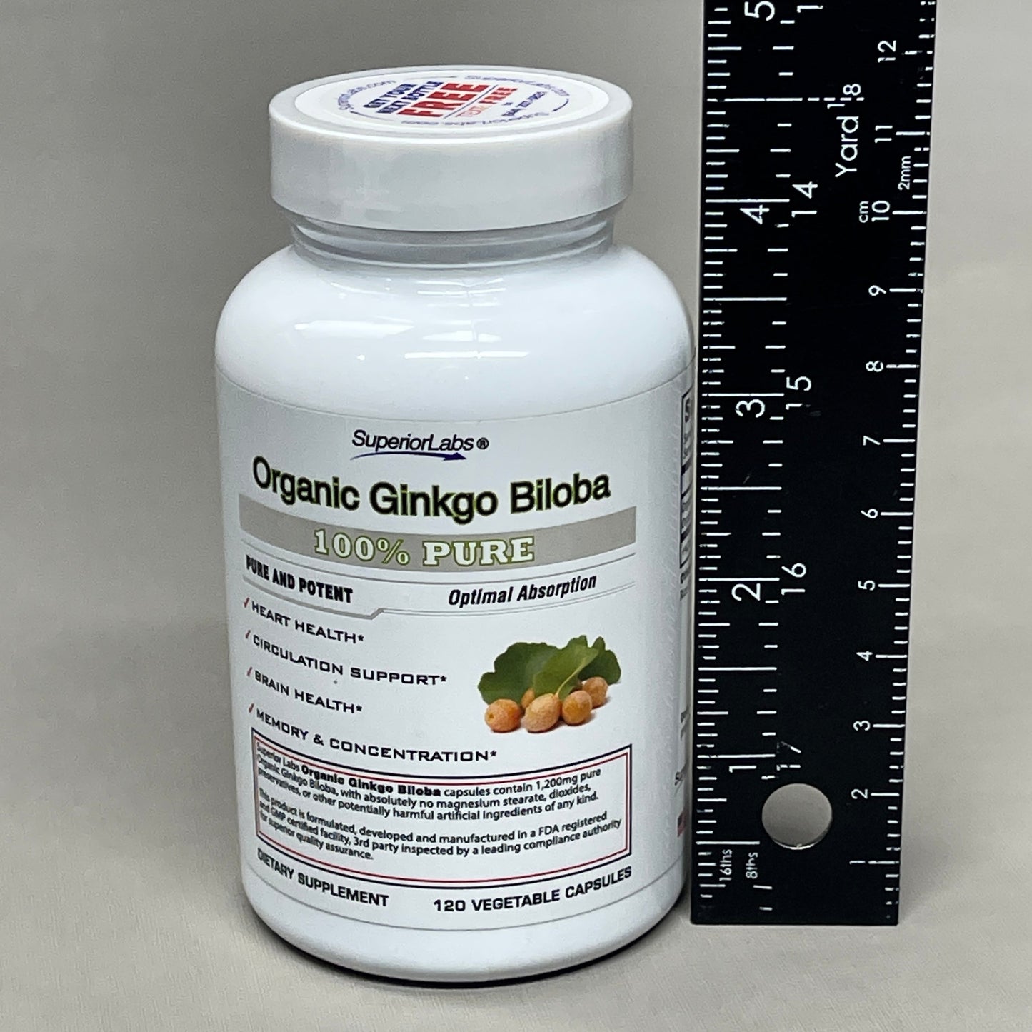 Z@ 24 BOTTLES! SUPERIOR LABS Organic Ginkgo Biloba 1200mg 120 Vegetable Capsules Exp 04/23 (AS-IS)