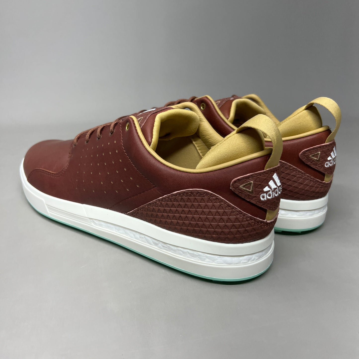 ADIDAS Golf Shoes Waterproof Flopshot Men's Sz 9.5 Tan / Beige / Mint GY8523 (New)