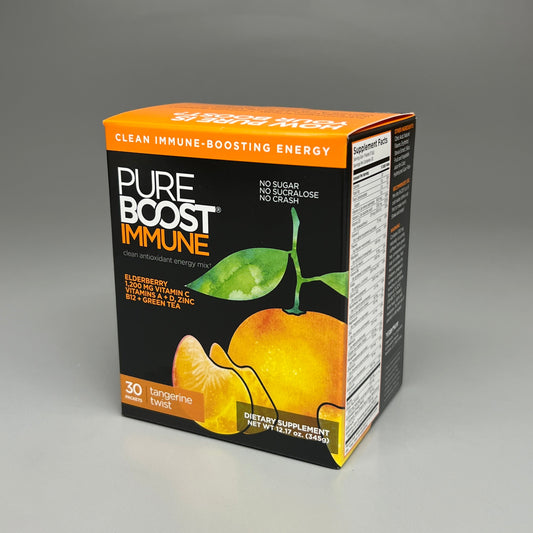 ZA@ PUREBOOST IMMUNE Antioxidant Energy Mix 30 Packets Tangerine Twist 04/24 (New) C