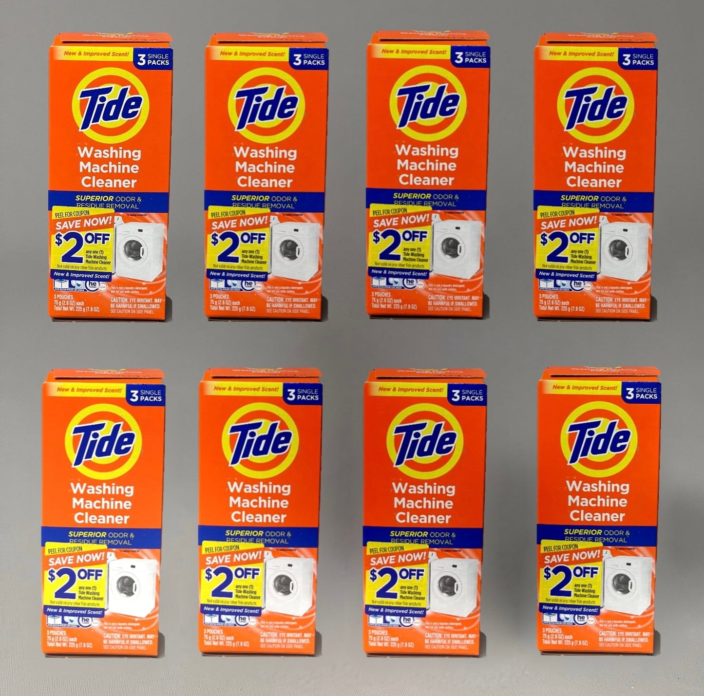 TIDE Washing Machine Cleaner Tablets 24-Pouches (2.6 oz each x 8) Odor & Residue Removal