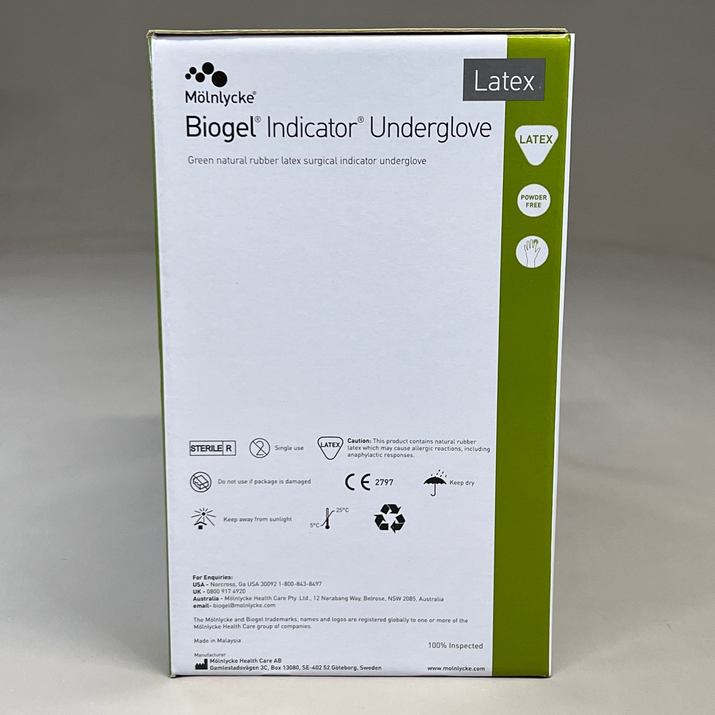 MOLNLYCKE Biogel M Latex Surgical Gloves Enhanced Grip SZ 7.5 Straw Yellow 50 Pairs 30575 (New)