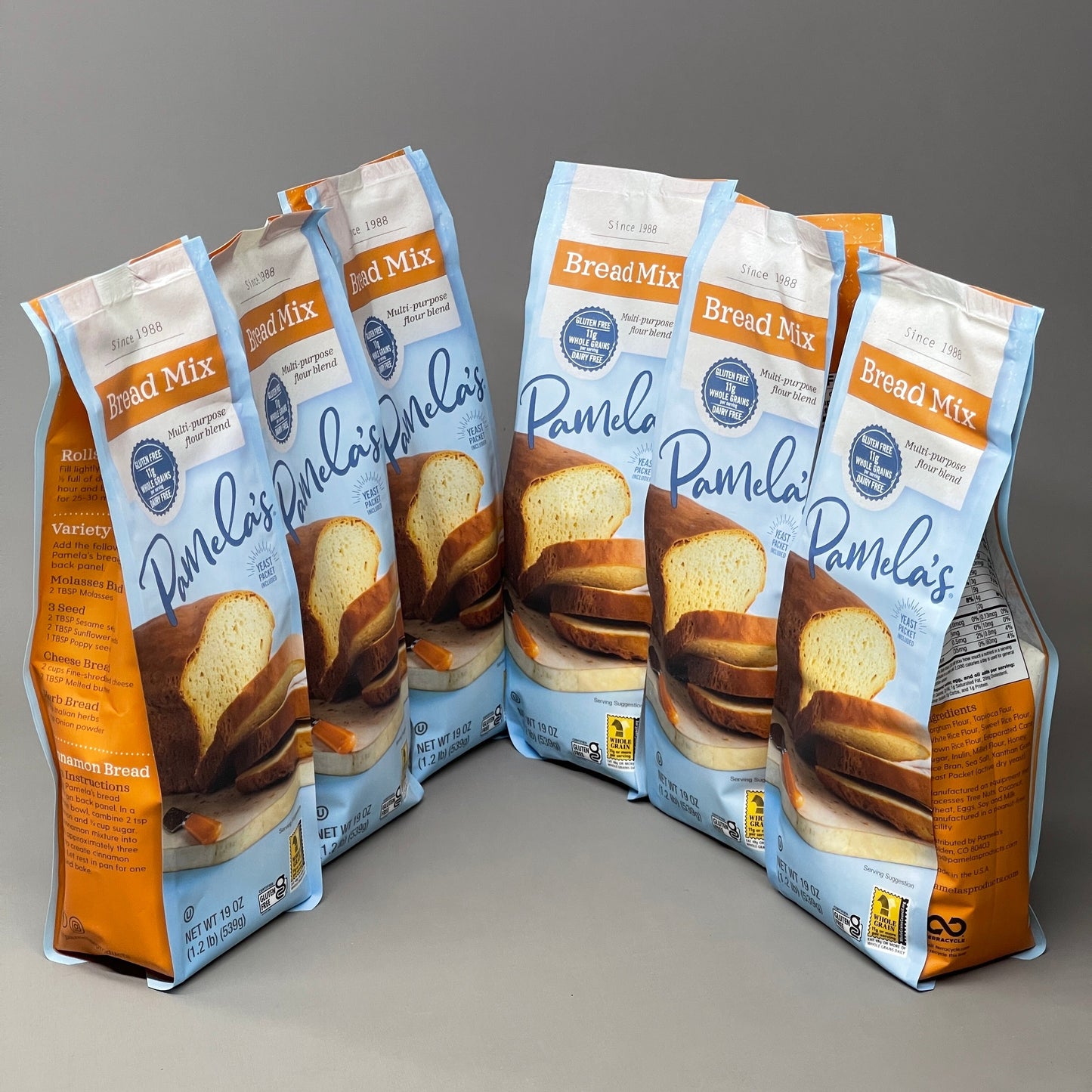 ZA@ PAMELA’ S Lot Of 6 Bread Mix Multi-purpose flour blend Gluten/Dairy Free Exp 9/1/23 (NEW) F