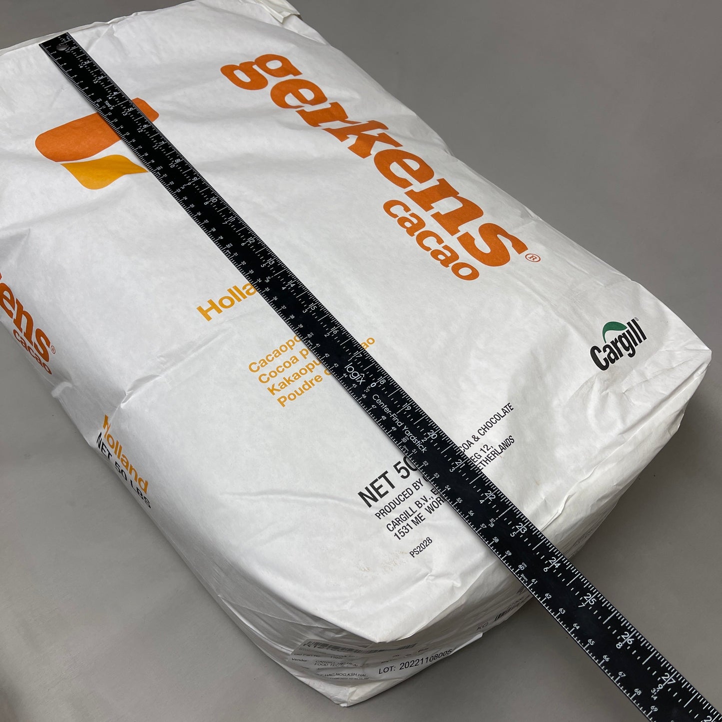 ZA@ GERKENS (50 LBS) Cacao Russet Plus 10/12% Dutched Cocoa Powder BB 12/24 MSRP $250 (New) B