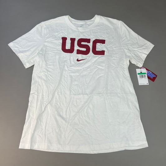 NIKE USC Trojans Essential Wordmark T-Shirt Men's Sz XL White DD7163 (New)