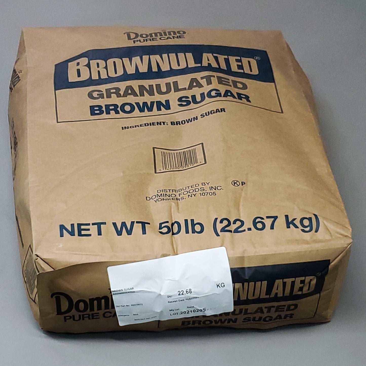 Z@ DOMINO FOODS Pure Cane Brownulated Granulated Brown Sugar 50 LBS F