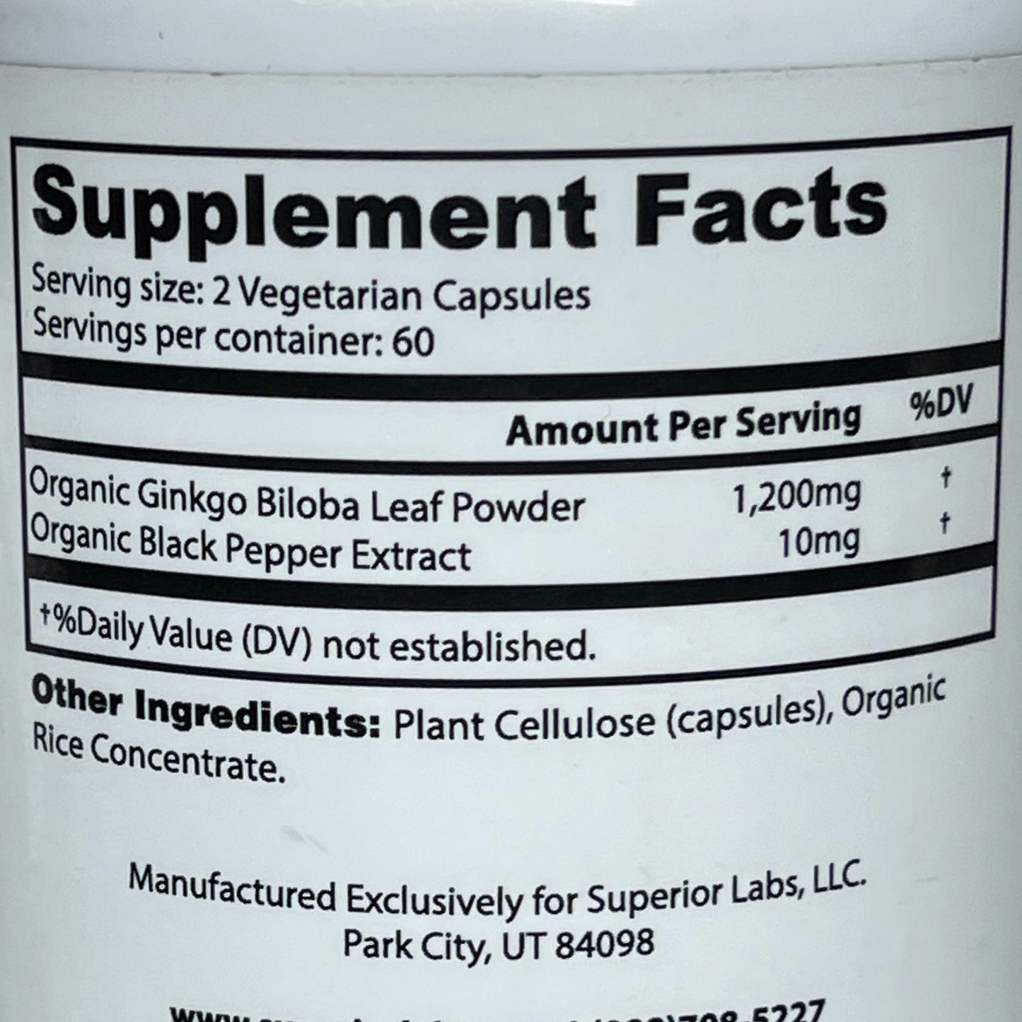 Z@ 24 BOTTLES! SUPERIOR LABS Organic Ginkgo Biloba 1200mg 120 Vegetable Capsules Exp 04/23 (AS-IS)