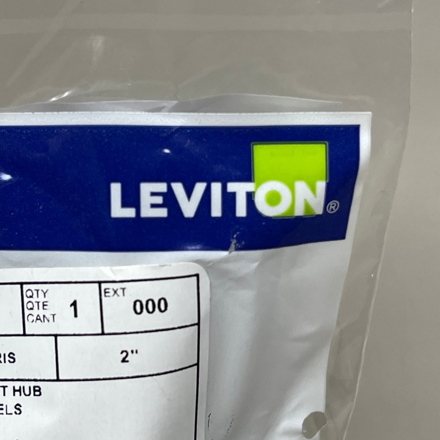 LEVITON Rainproof 2" Conduit Hub for Outdoor Panels 000-LHB02 (New)
