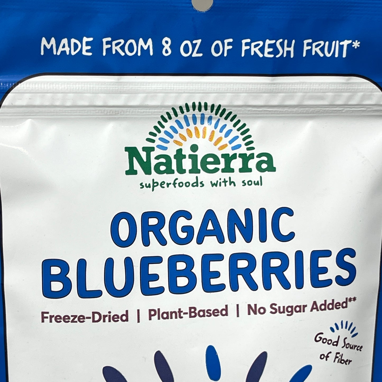 NATIERRA Nature & Earth Freeze-Dried Organic Blueberries 1.2oz -3 packs (New)