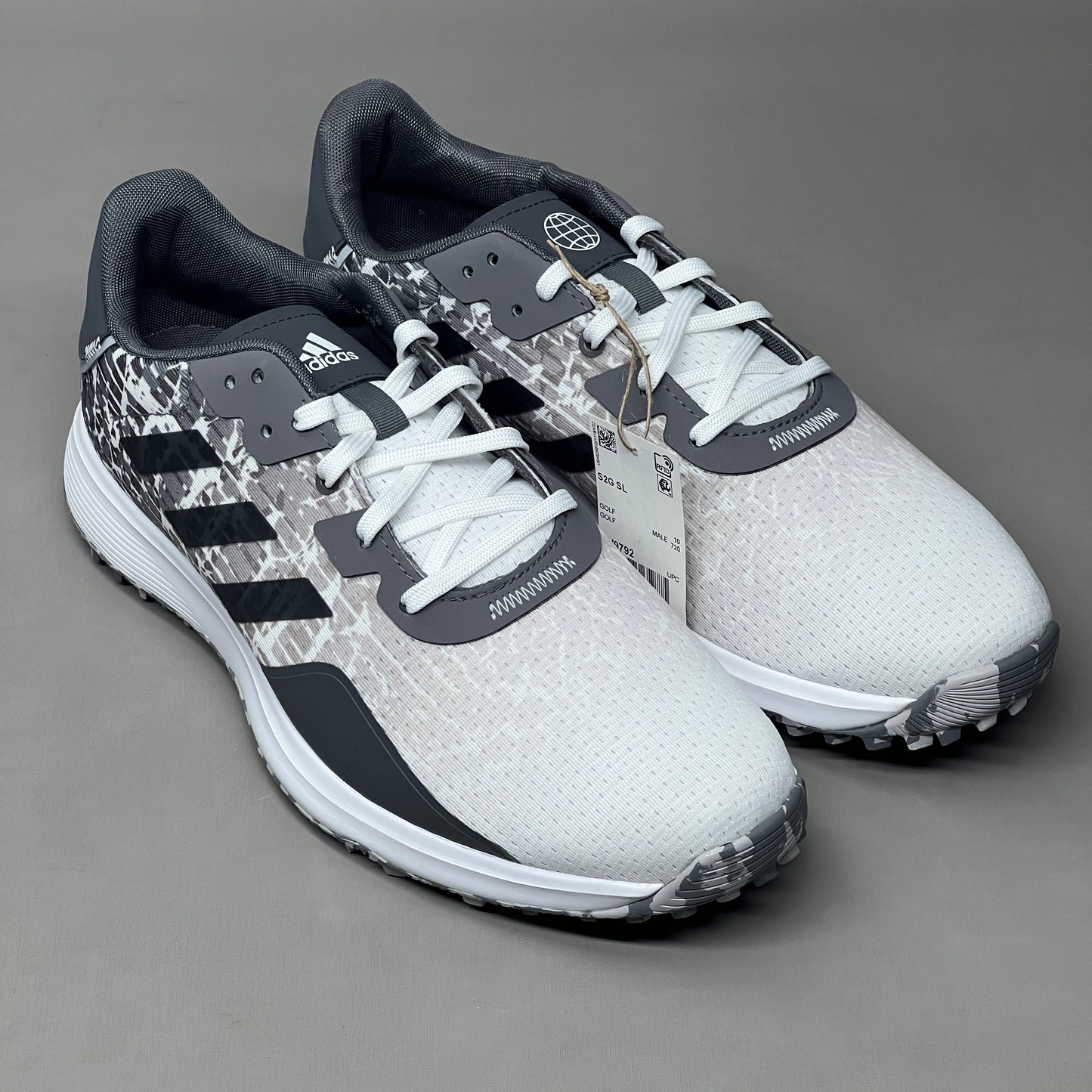 ADIDAS Golf Shoes S2G SL Waterproof Men's Sz 15 White / Grey GV9792 (New)