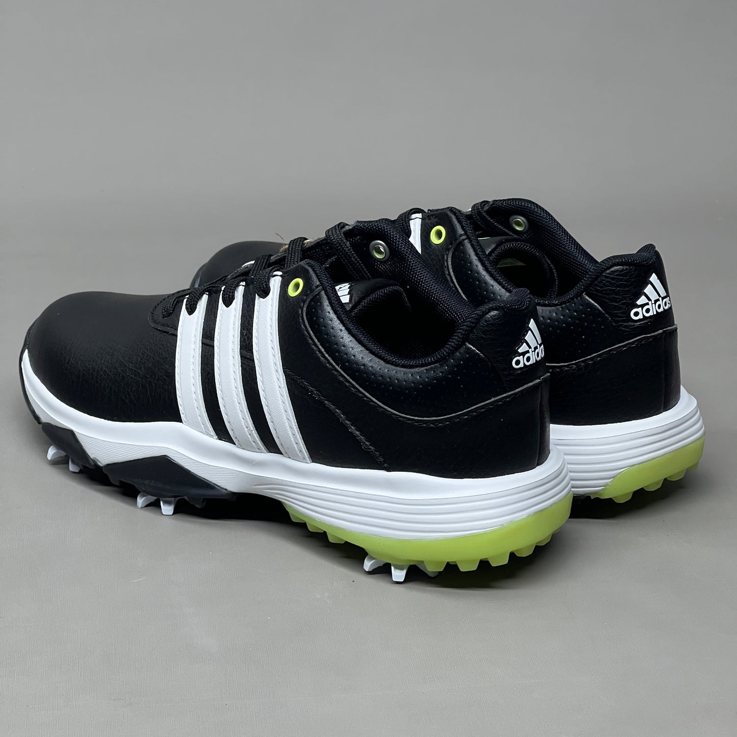 ADIDAS Golf Shoes JR Tour360 22 Youth Sz 3.5 Black / White / Lime GV9666 (New)