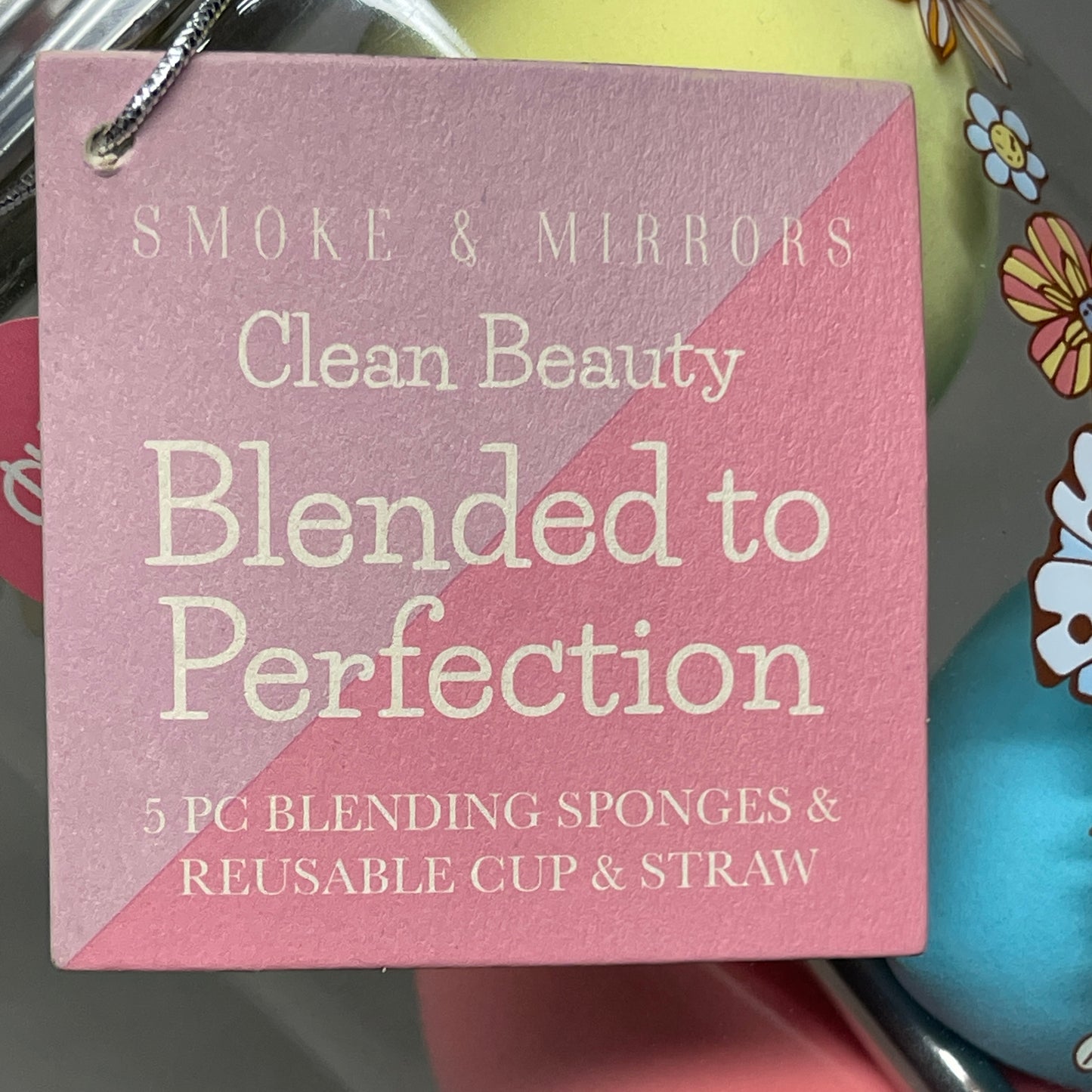 SMOKE & MIRRORS 3-PACK! 5-PIECE Blending Sponges & Reusable Cup & Straw (New)